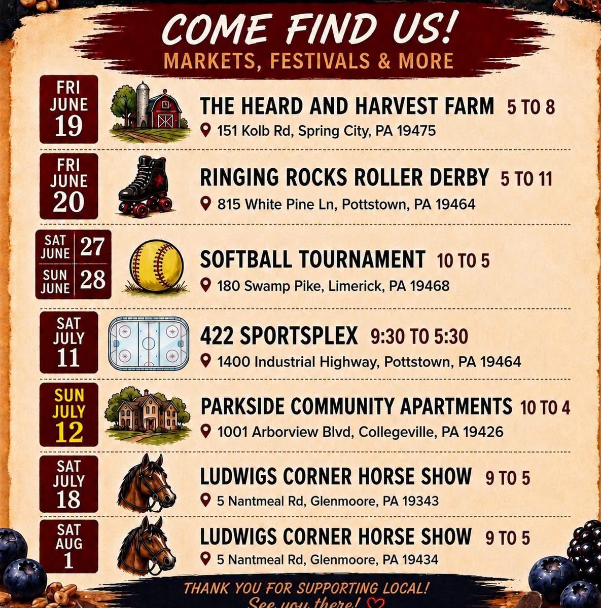 Upcoming events for the Gourmet Peanut Butter and Jelly