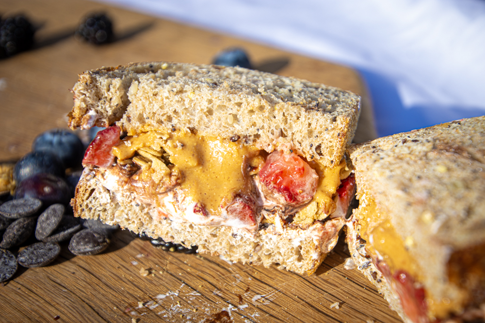 dark strawmellow sandwich